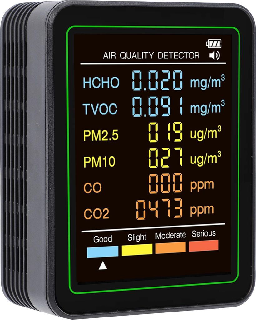 Detektor kvality vzduchu 5 v 1: CO2, TVOC, HCHO, teplota, Obrázok produktu 