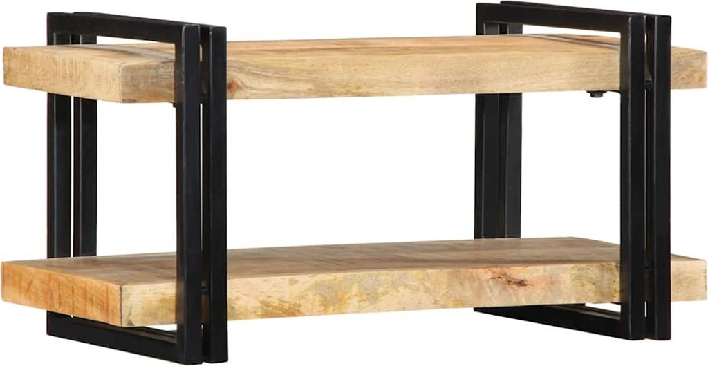 Wandregal 70x33x35 cm Raues Massivholz Mango