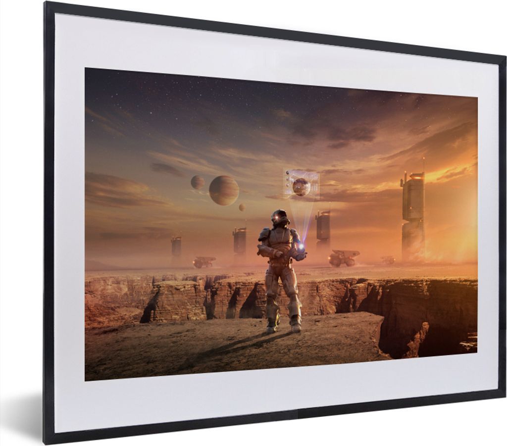 MuchoWow® MuchoWow® Gerahmtes Poster Ein Astronaut auf dem Produktbild 