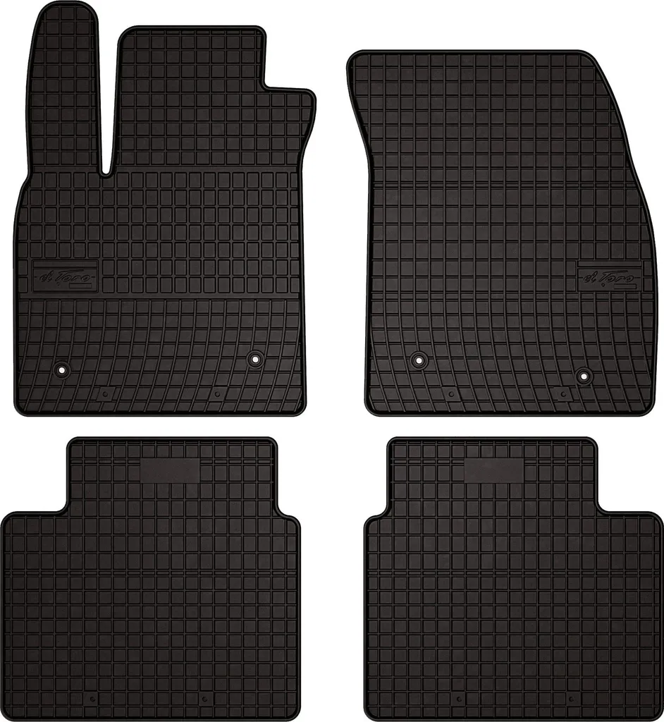 Tappetini auto in gomma adatto per Ford Focus MK4 (2018-, hatchback, berlina, station wagon, Turnier, Turnier Active) neri, set 4 pz, con fissaggi