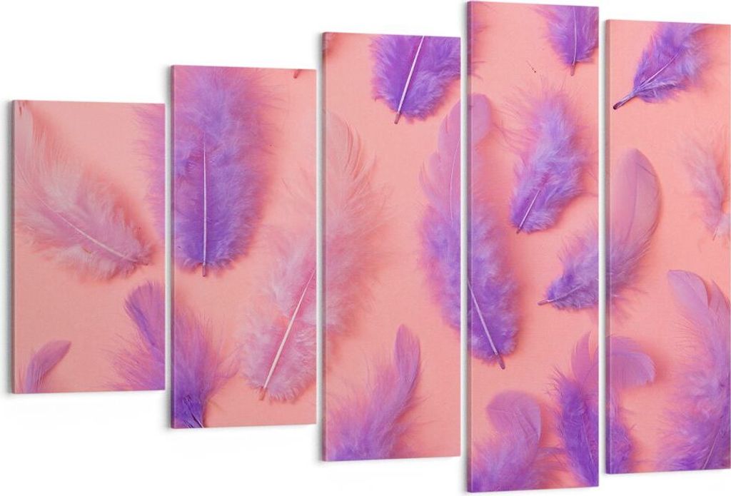 Bild auf Leinwand - Leinwandbild - Vogel Feder Farbe Komposition - 150x100cm - Wand Bild - Wanddeko - Leinwanddruck - Bilder - Kunstdruck - Leinwan...