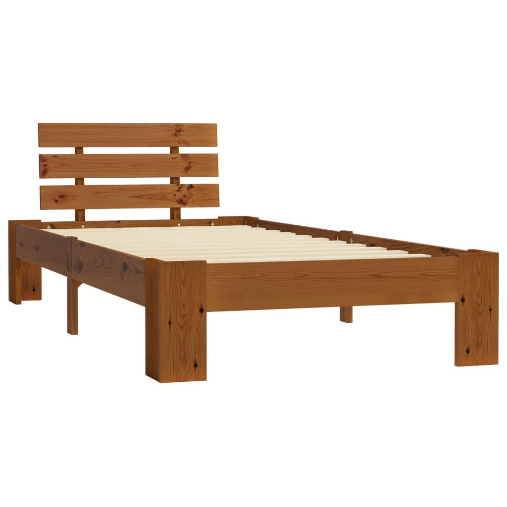 vidaXL Letto in legno massiccio pino marrone miele 100x200 Immagine del prodotto 