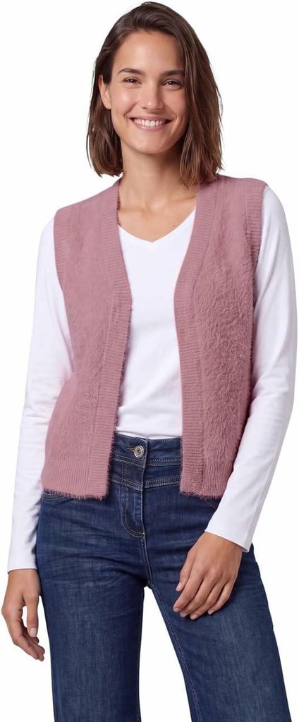Cecil Damen Strickjacke mit ärmellosem Design, offener Produktbild 