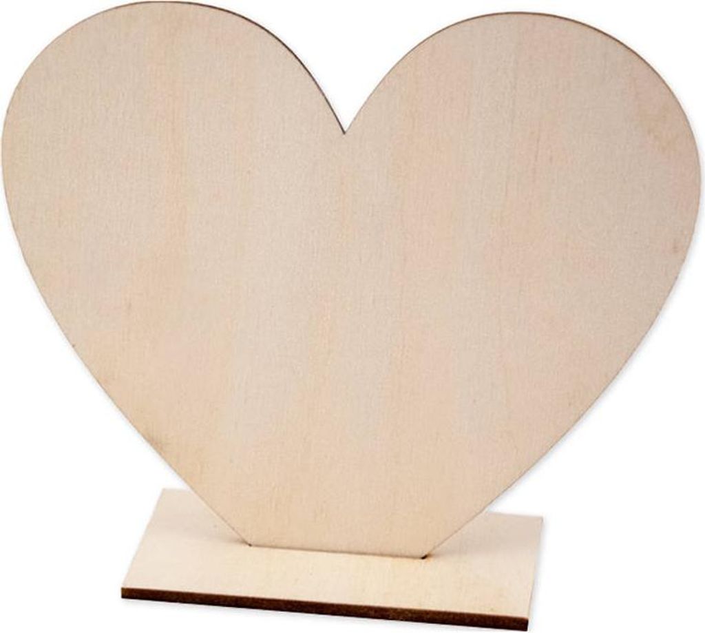 Cuore di legno in piedi su supporto modello 1 Decor Immagine del prodotto 