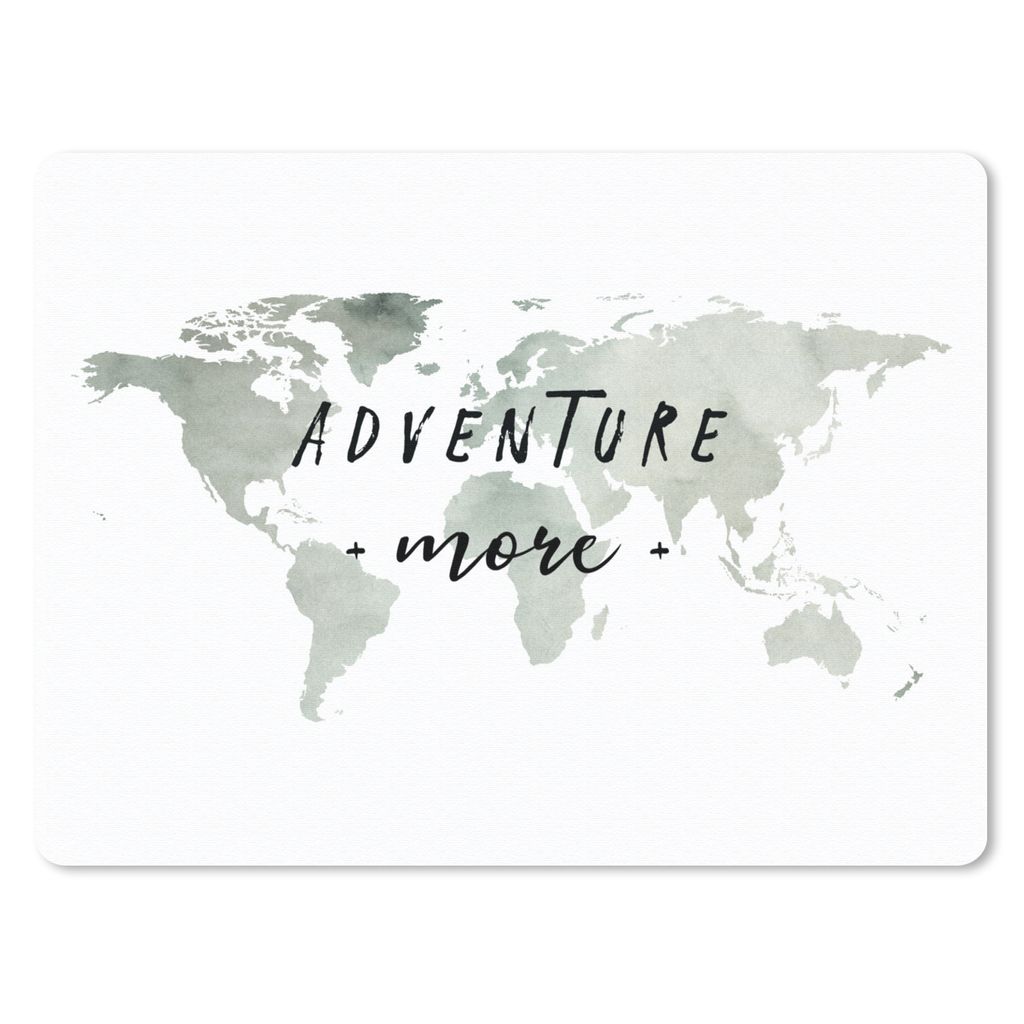 MuchoWow Mauspad Mousepad Weltkarte - Grau - Weiß 23x19 cm - Mousepads - Maus Mat - Pad - Mausunterlage - Schreibtischunterlage - Mauspad