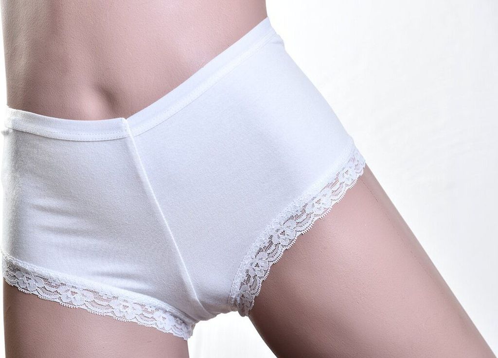 TOKER COLLECTION Panty Damen Hipster / Panty mit weicher Spitze 3 StückPackung, Farbe Wollweiß, Größe L