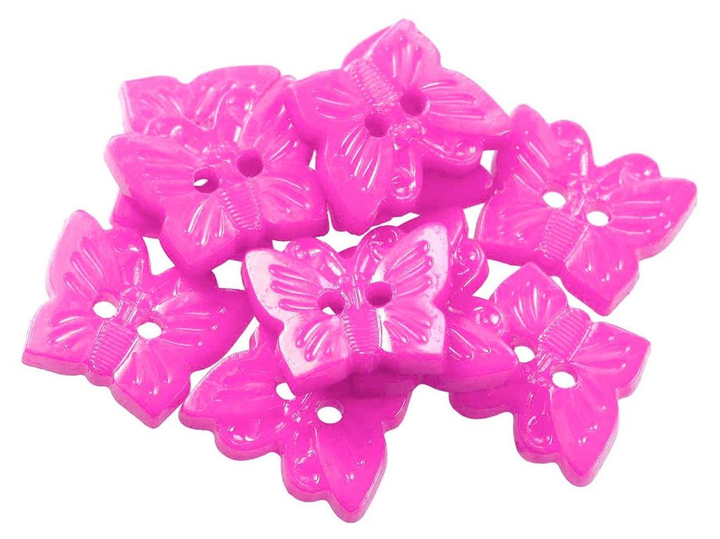 10 x Kinderknopf Schmetterling, 16 x 13 mm, 2-Loch-Knopf, lila