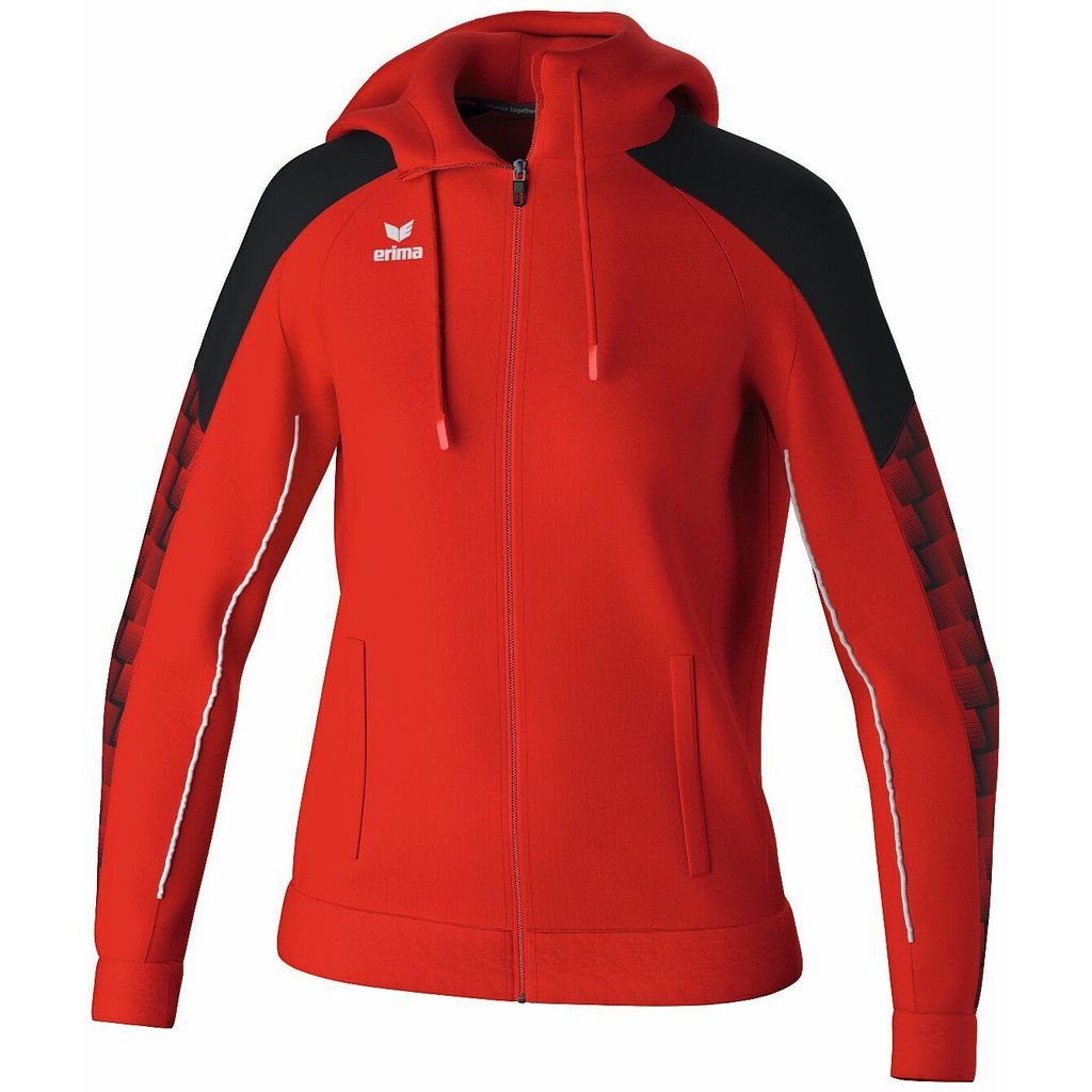 Erima Evo Star Trainingsjacke Mit Kapuze Damen - Rot / Schwarz