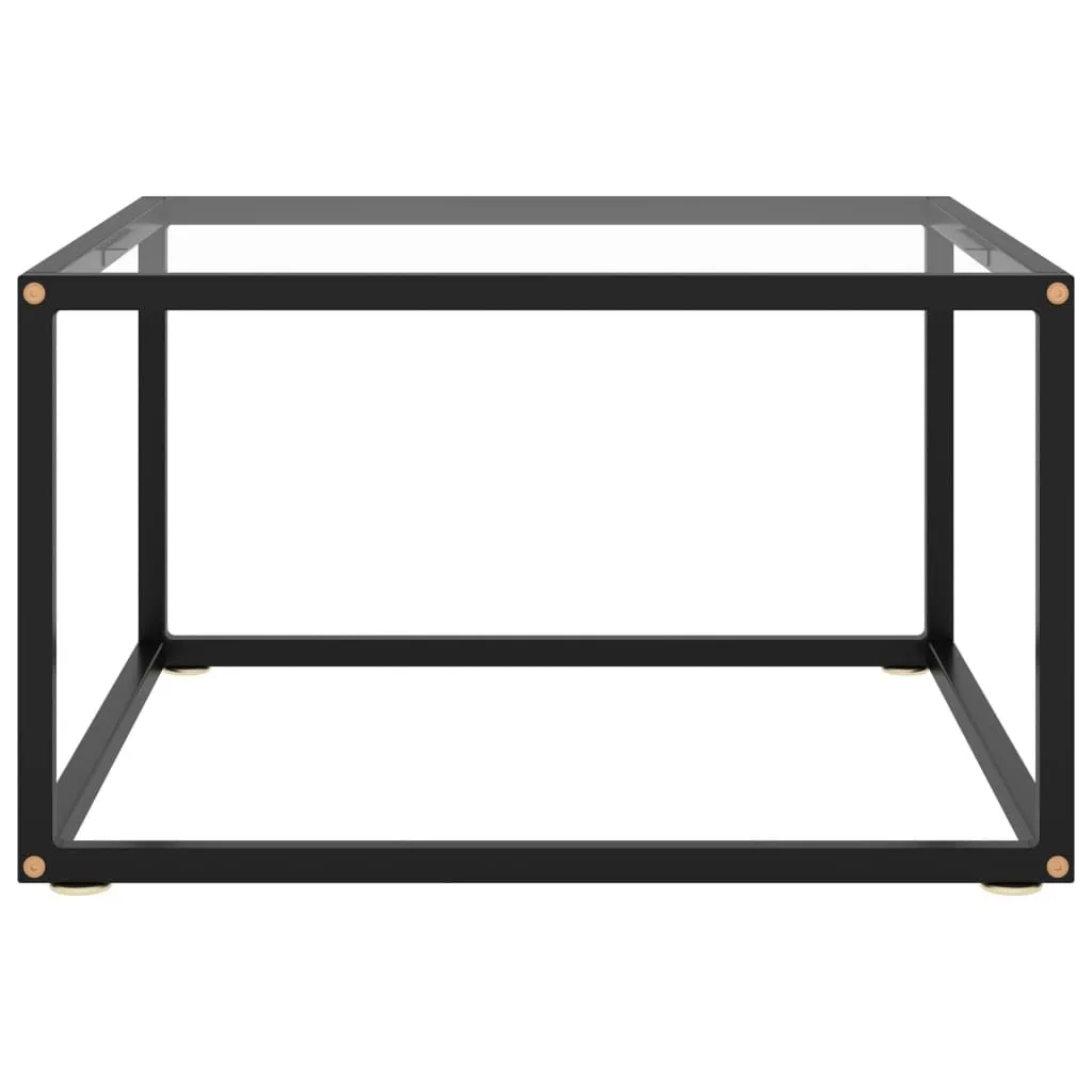SYFAX™ Tavolino da Salotto Nero con Vetro Temperato 60x60x35 cm