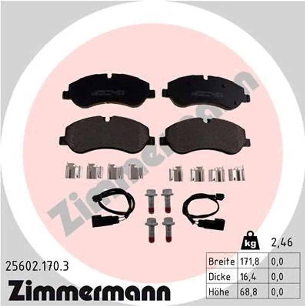 Plaquettes de Frein Transit et Tourneo Zimmermann 1763915 Fiables