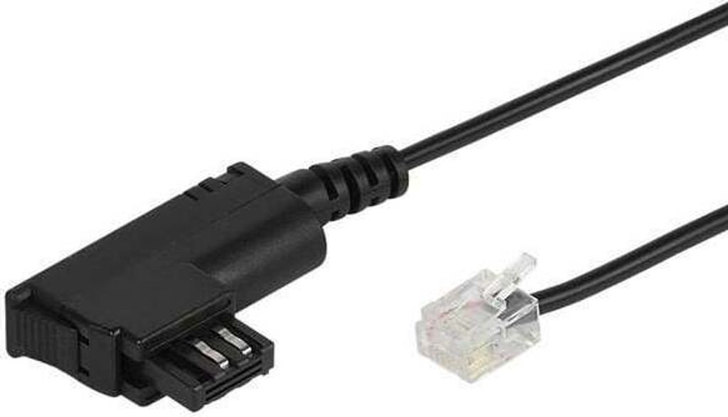 VIVanco DSL Splitter-Anschlusskabel, TAE-F-Stecker auf RJ12-Stecker 6p2c, 6m (45003) TAE-F-Stecker auf RJ12-Stecker 6p2c