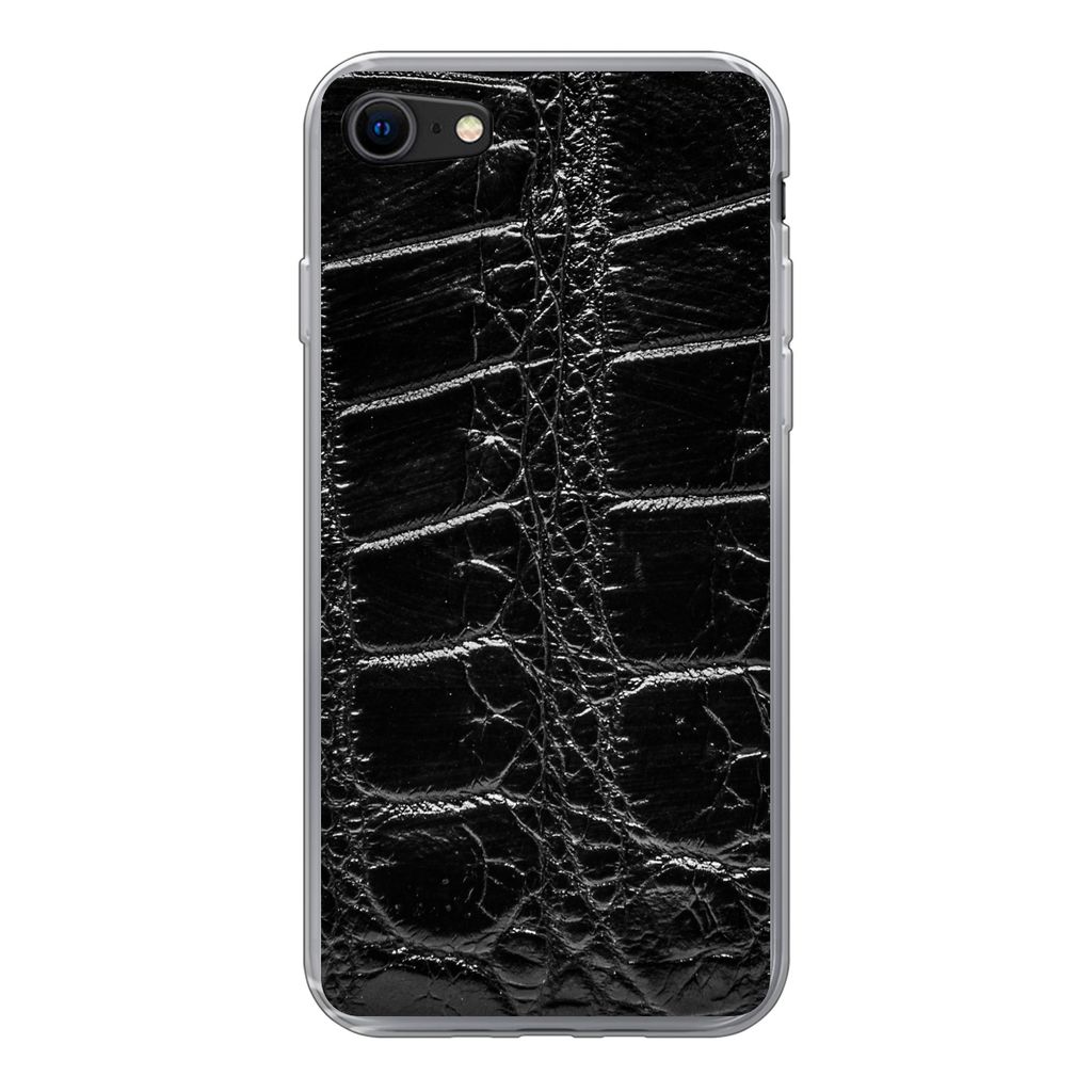 MuchoWow Handyhülle Schutzhülle Hülle für iPhone 7 Tiermuster - Krokodile - Leder Silikon Softcase Handy Hülle - Kartenhalter