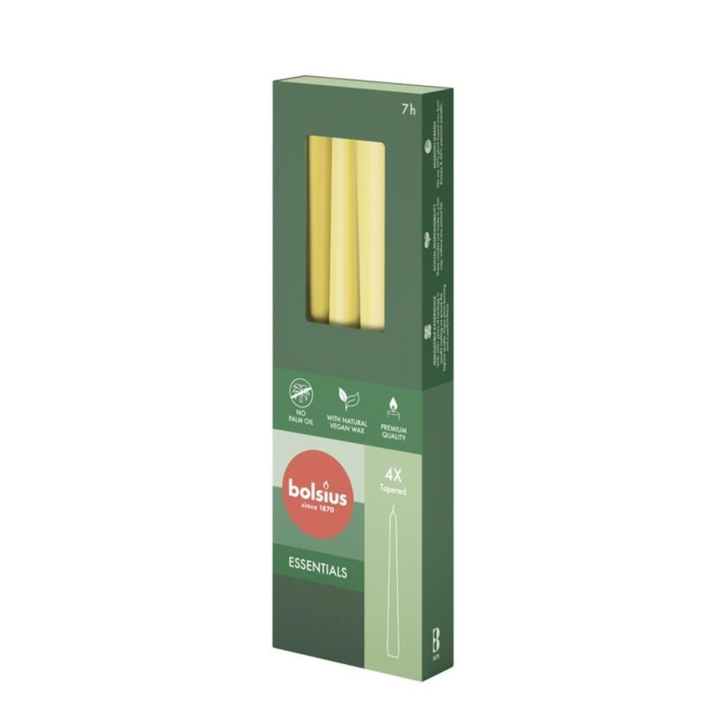 BOLSIUS Spitzkerze 24,5x2,4cm sonnengelb 4Stück Produktbild 