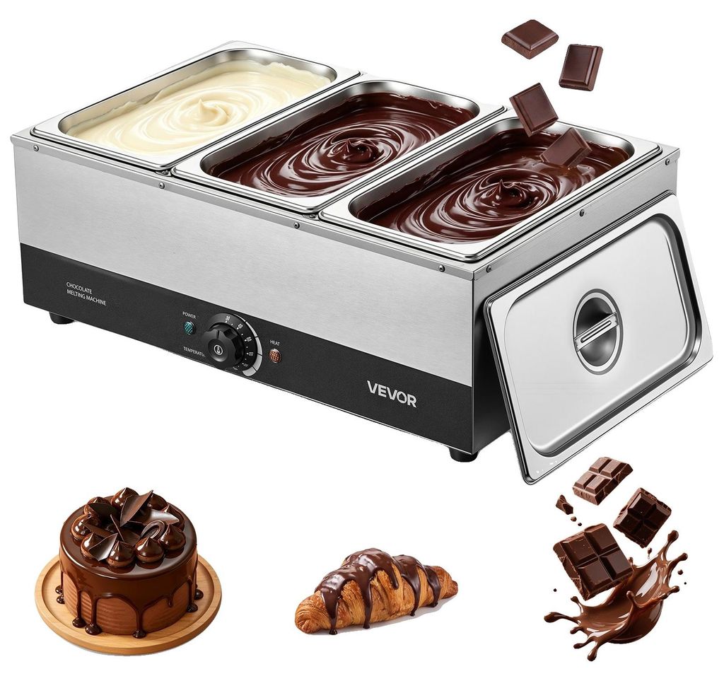 VEVOR Chocoladereinigingsmachine, 3 afneembare containers, Productafbeelding 