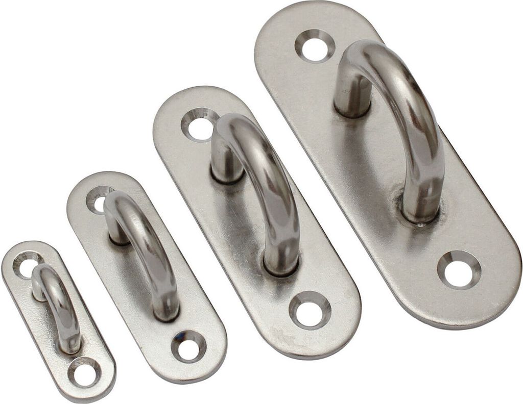 Edelstahl Augplatte Zurröse Deckenhaken Wandöse Ösenplatte Augenplatte Bügel Öse D 60mm