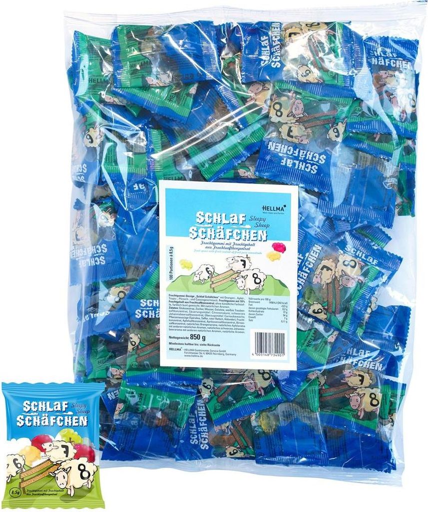 HELLMA 70103483 Ovocné želé spiaca ovečka, 100x8,5g, Obrázok produktu 