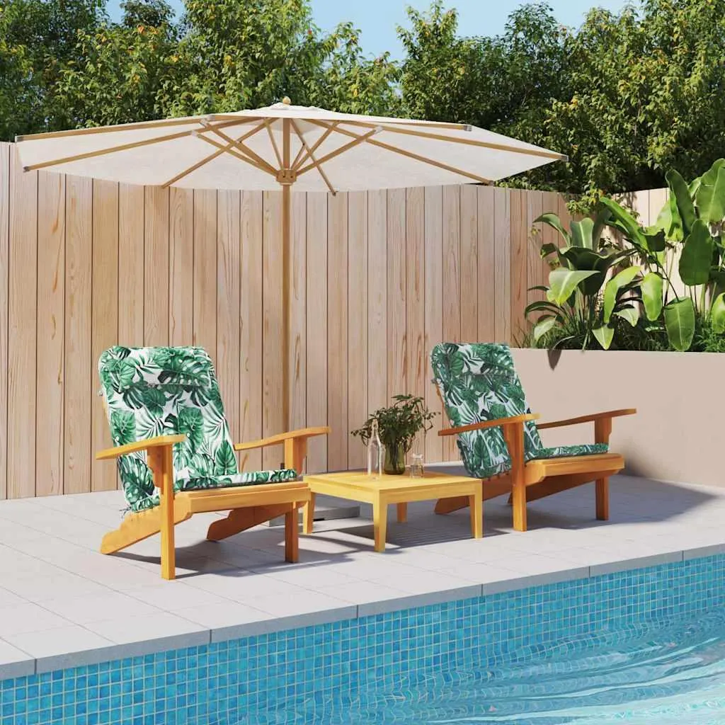 Coussins de chaise vidaXL à motif feuillage - Lot de 2 de 58 x 77 x 4,5 cm
