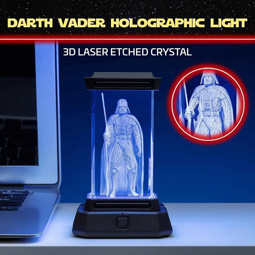 Lampe 3D Dark Vador Multicolore Holographique avec Socle Tactile Noir