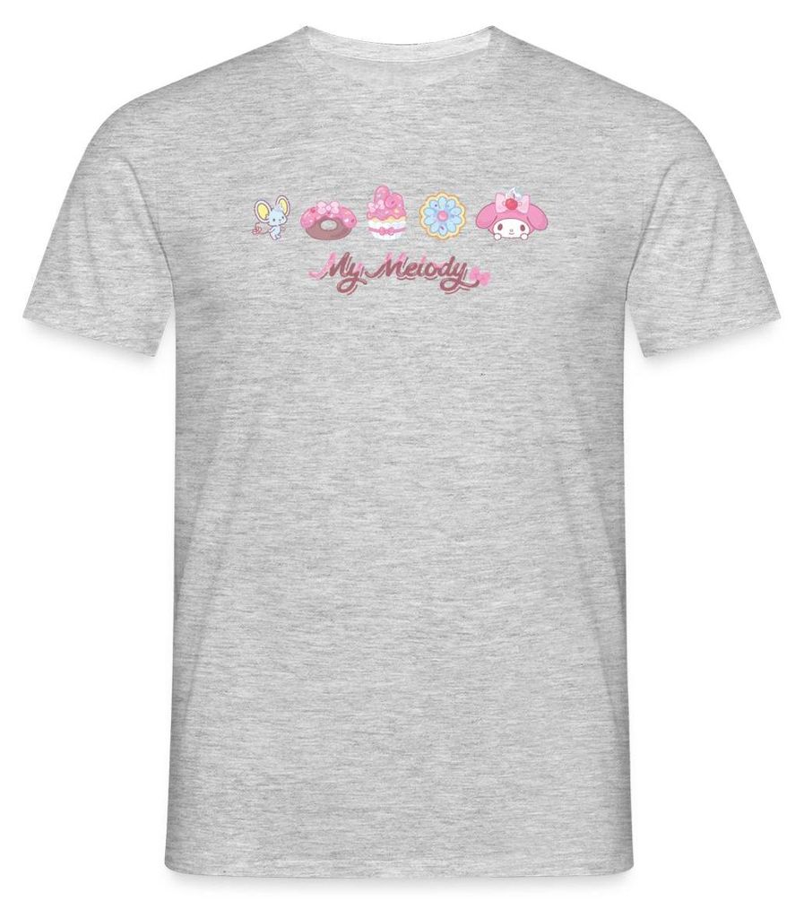 Spreadshirt My Melody Mit Flat Und Gebäckstücken Männer T-Shirt, S, Grau meliert