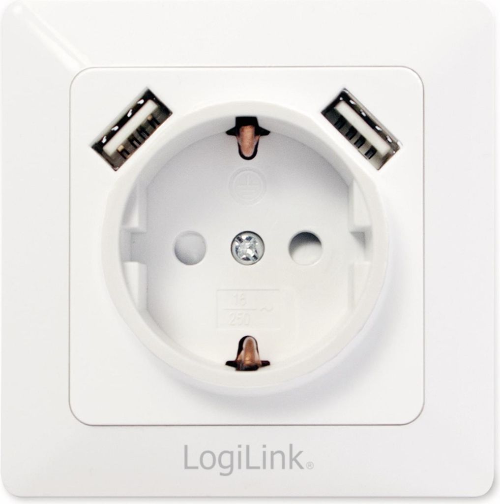 Prise murale 230V avec 2xUSB 2.1A Image du produit 