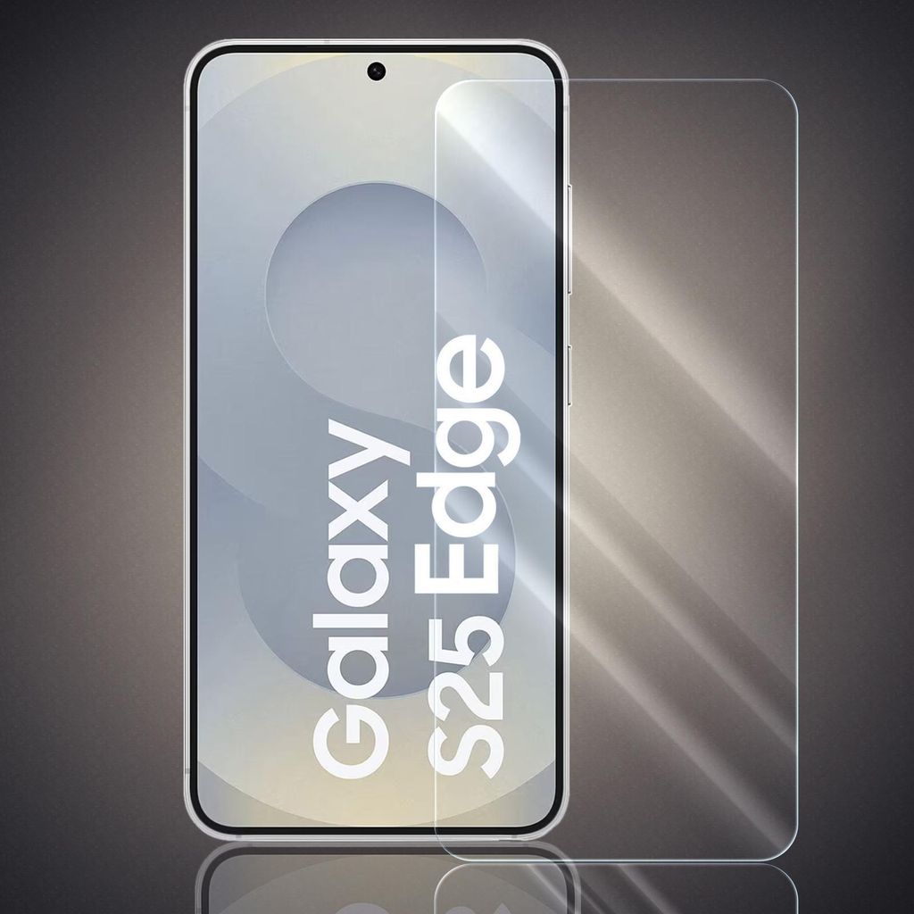 A screen protector is shown placed on a smartphone.