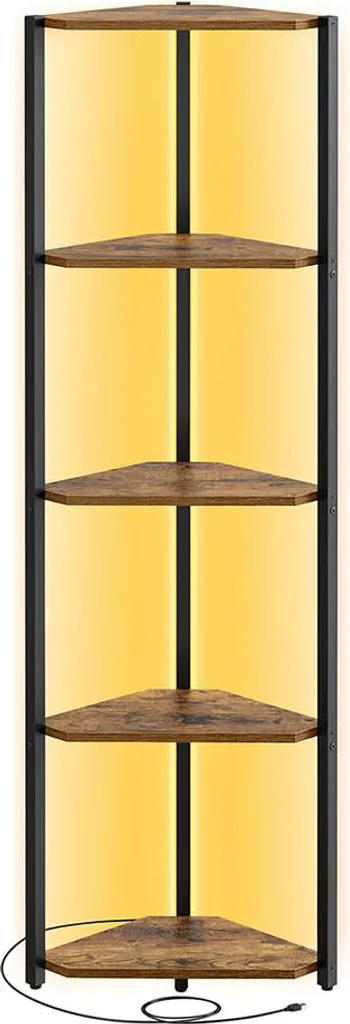 Étagère de coin pour salon et bureau - Rangement LED gain de place