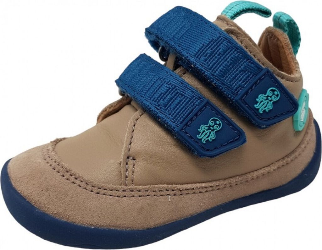Affenzahn Buddy Octopus Barfußschuh Jungen Klettschuh in Beige, Größe 28