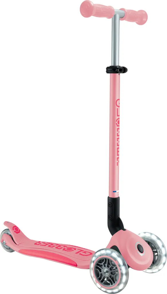 Globber Primo Foldable Plus Lights Rose : Trottinette 3 Roues Pliable