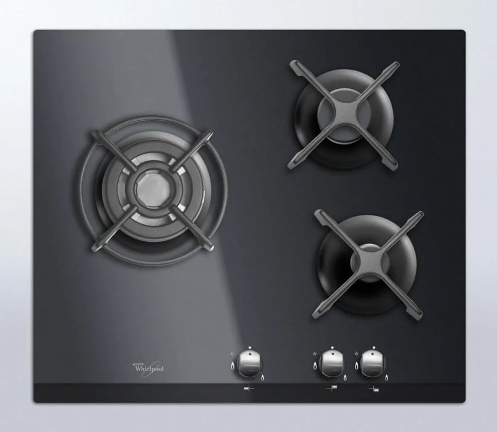 Whirlpool AKT404NB Table de cuisson gaz 56cm 3 feux noir haute précision