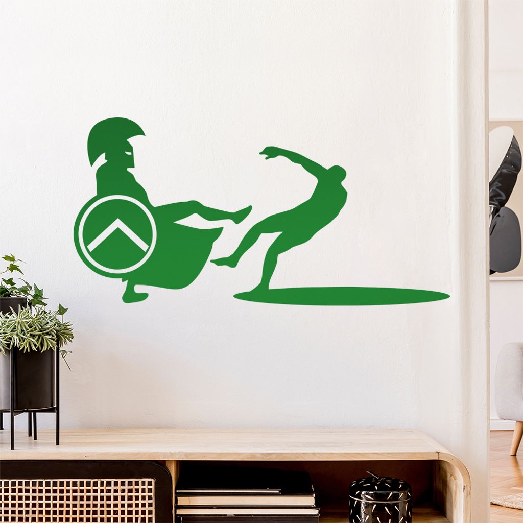 Spartaner Sparta Kämpfer II Wandtattoo Wandaufkleber Wall Sticker - Dekoration, Küche, Wohnzimmer, Schlafzimmer, Badezimmer
