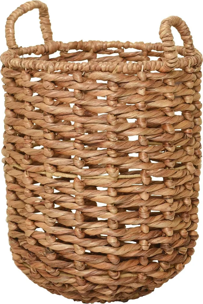 Corbeille VIVANNO BACINO en jacinthe d'eau naturelle ronde 33x40 cm