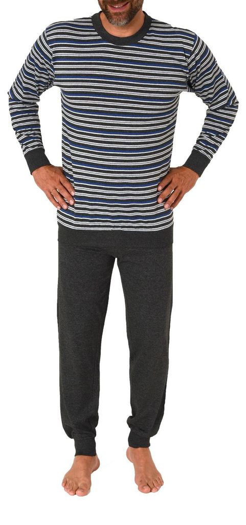 Normann Herren langarm Schlafanzug mit Bündchen Pyjama in Produktbild 
