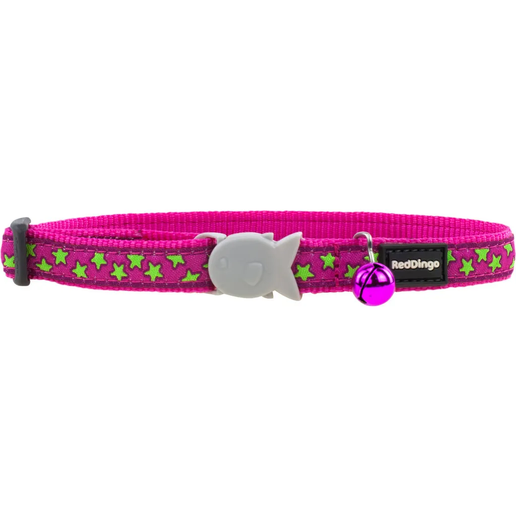 Red Dingo Collare Stelle Lime su Rosa Caldo 20mm x 30-47cm | Shop Online