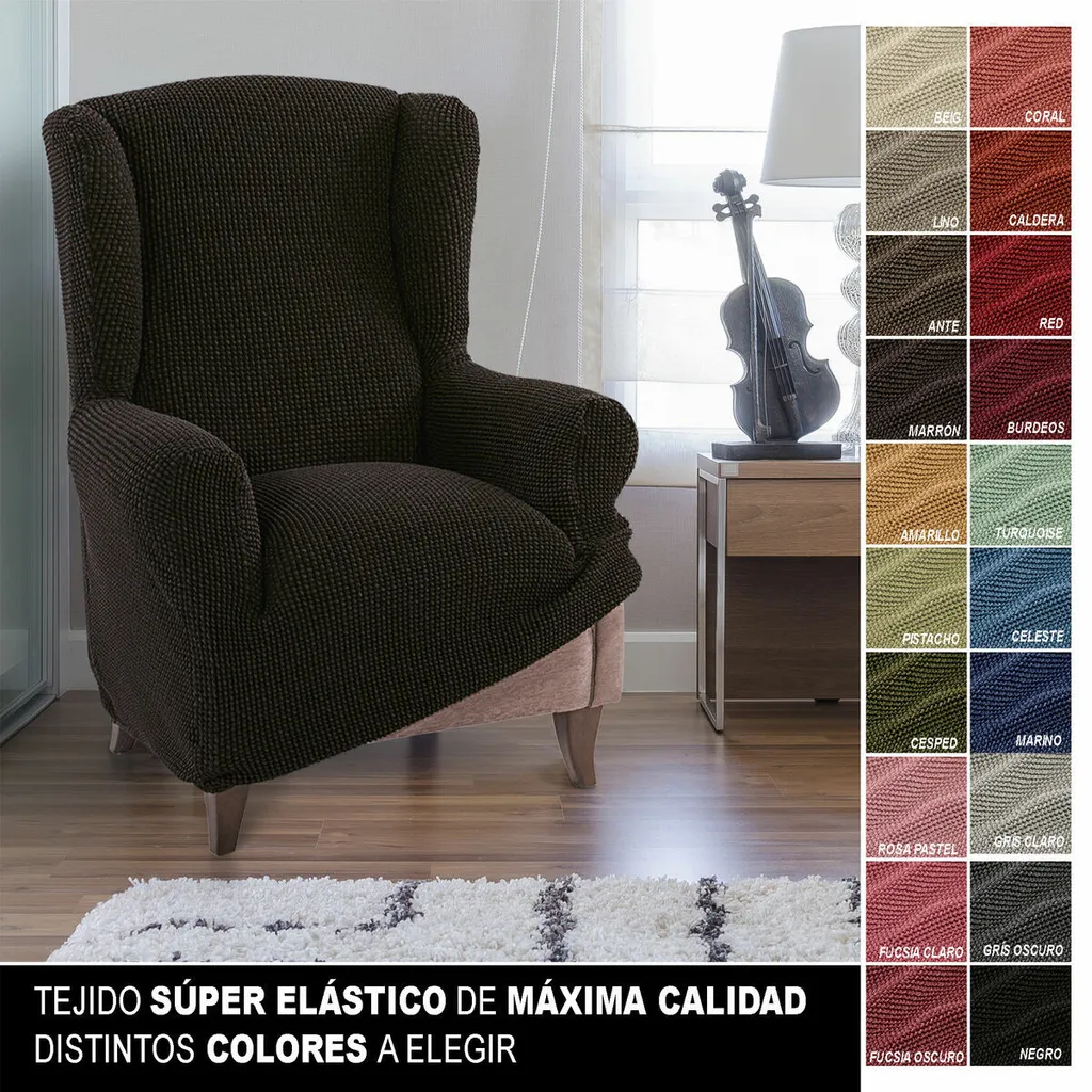 Copridivano 1 Posto SOFASKINS Marrone Super Elastico 70-110cm - 4