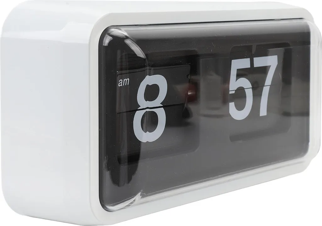 Horloge à poser multifonctionnelle blanche avec écran de protection clair