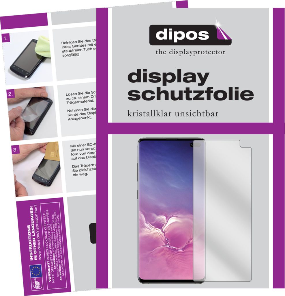 6x Schutzfolie für Samsung Galaxy S10 Plus klar Displayschutzfolie Folie Display Schutz dipos