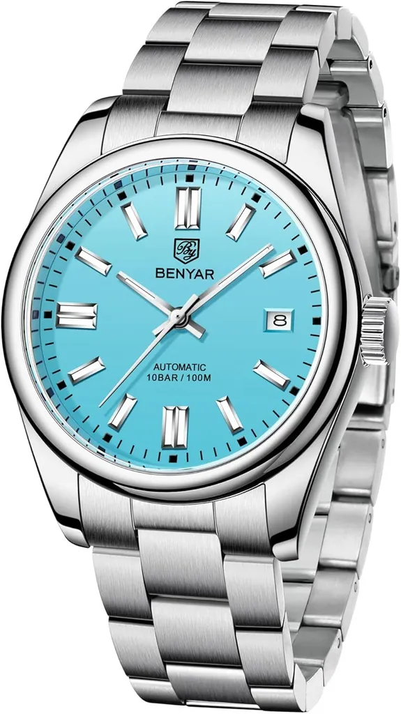 Orologio Meccanico Automatico da Uomo - Acciaio Inox e Data - 1