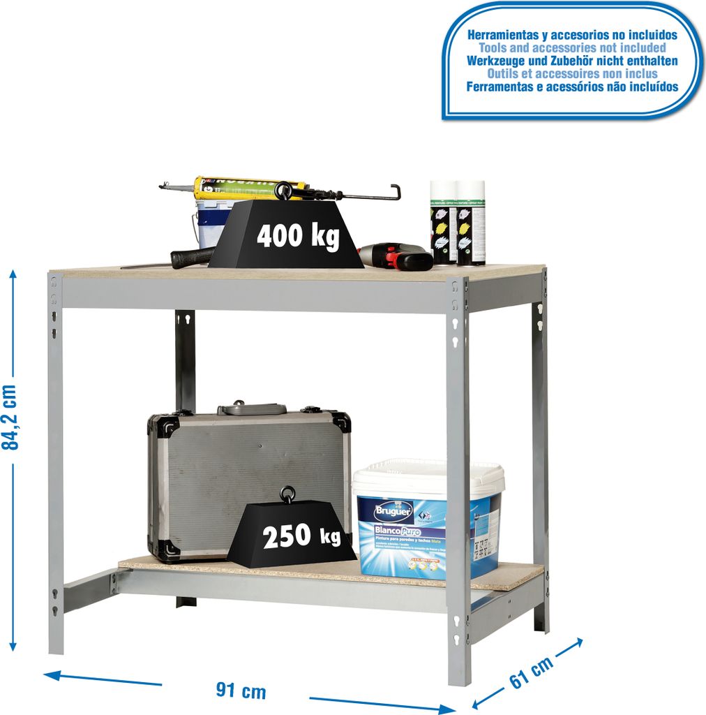 Simonrack Werkbank SIMONWORK BT0 grau 91,0 x 61,0 x 84,2 cm