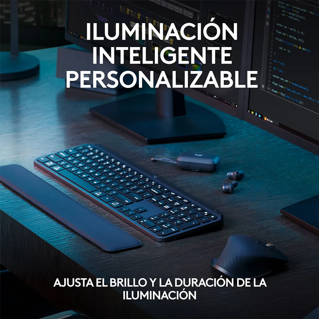 MX Keys S Logitech sans fil Bluetooth, clavier QWERTY à ciseaux LED - 5