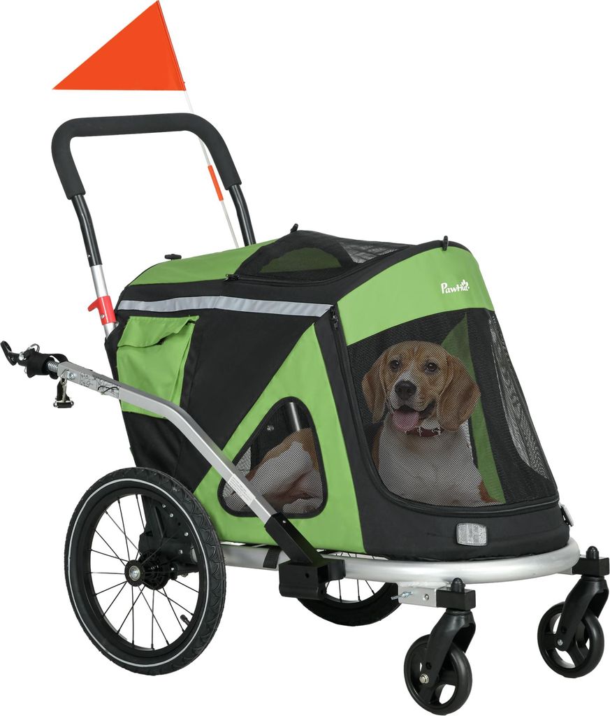 Przyczepka rowerowa dla psa PawHut 2 w 1, wózek dla psa i Zdjęcie produktu 