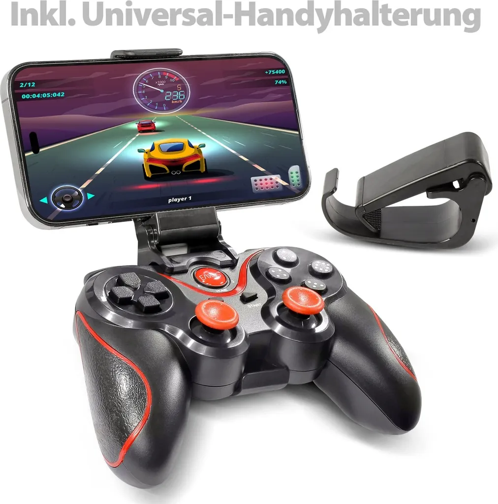 Manette de jeu Bluetooth compatible PS3 et Android Eaxus Noire - 4