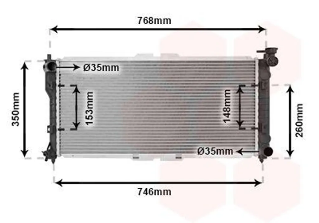 Pièce de rechange radiateur Mazda 626 V Hatchback GF - Van Wezel 27002027