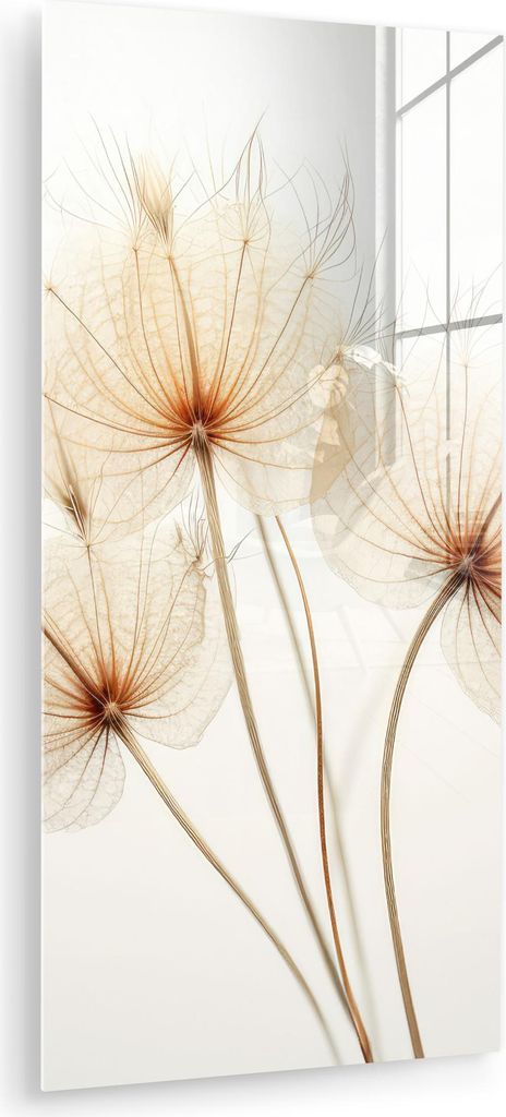 MuchoWow Glasbilder - Bilder auf Wandbild - Foto auf Glas Sonnenlicht - Löwenzahn - Natur - Botanisch 40x80 cm Wanddekoration aus Glas - Acrylglas...