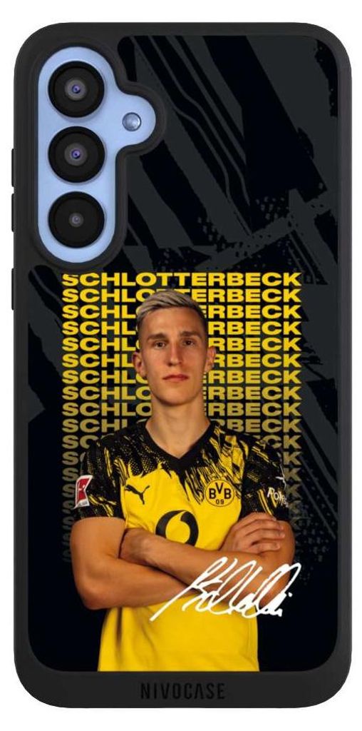 NIVOCASE Handyhülle für Samsung Galaxy A55 5G Hülle NIVOpure Case Schwarz BVB Borussia Dortmund Nico Schlotterbeck