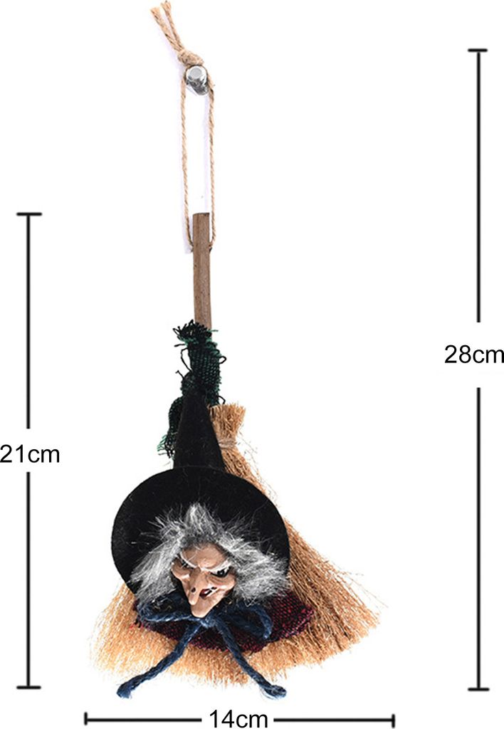 Halloween-Hexe-Anhänger zum Aufhängen, lachender Hexenbesen, Dekoration, Festival, Heimdekoration, Partyzubehör für gruselige Atmosphäre