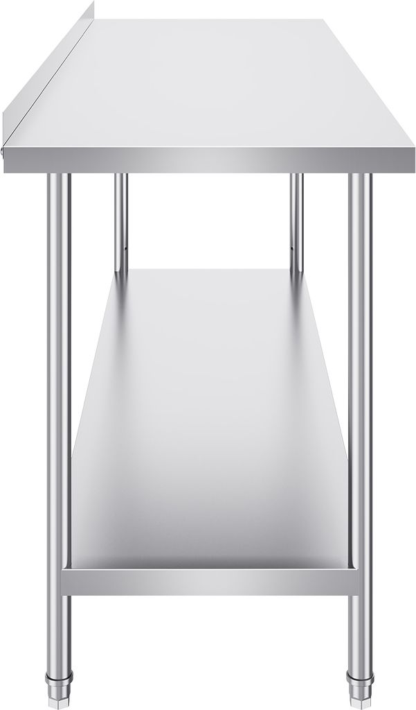 SucceBuy Edelstahl-Arbeitstisch 24 x 72 x 36 Zoll, gewerblicher Tisch für Lebensmittelzubereitung, robuster Tisch mit einstellbarer Höhe für Res...