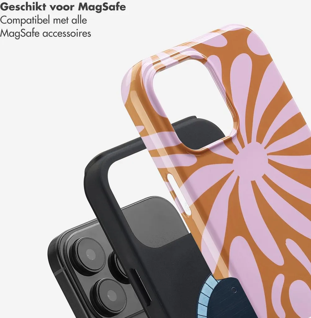 Selencia Vivid iPhone 16 Pro Max Case - Modern Bloom Pink MagSafe - 3