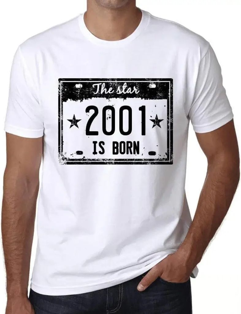 Herren Grafik T-Shirt Der Stern wird 2001 geboren – The Star Is Born in 2001 – Geschenk 23. Geburtstag Jahrestag 23 Jahre Jubiläum 23 Jährige...
