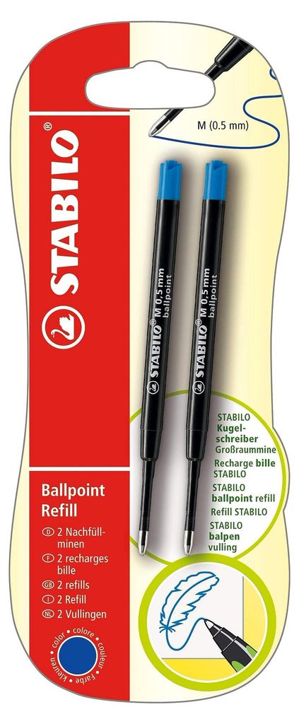 STABILO Pointball Stylo à Bille Rétractable Lot De 8 (2 Noir, 2 Bleu, 2 Vert, 2 Rouge)