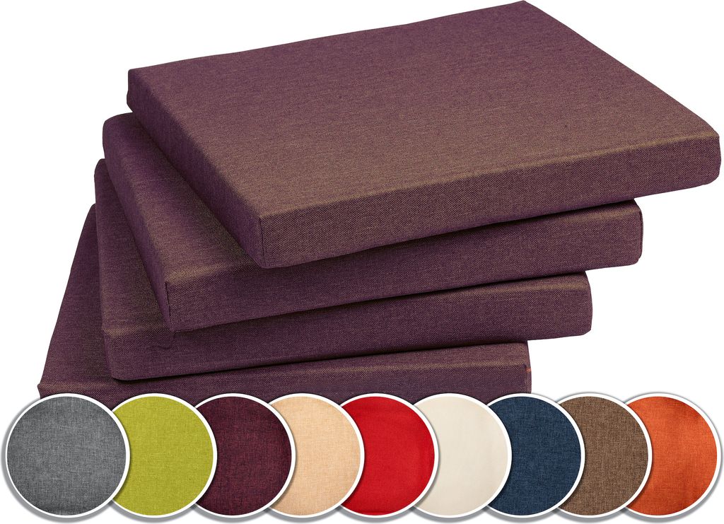 Sunnypillow 4er Set Stuhlkissen Polsterauflage Auflage für Stühle / Bänke in Haus und Garten Sitzkissen Sitzauflage Gartenkissen viele Farben zu...